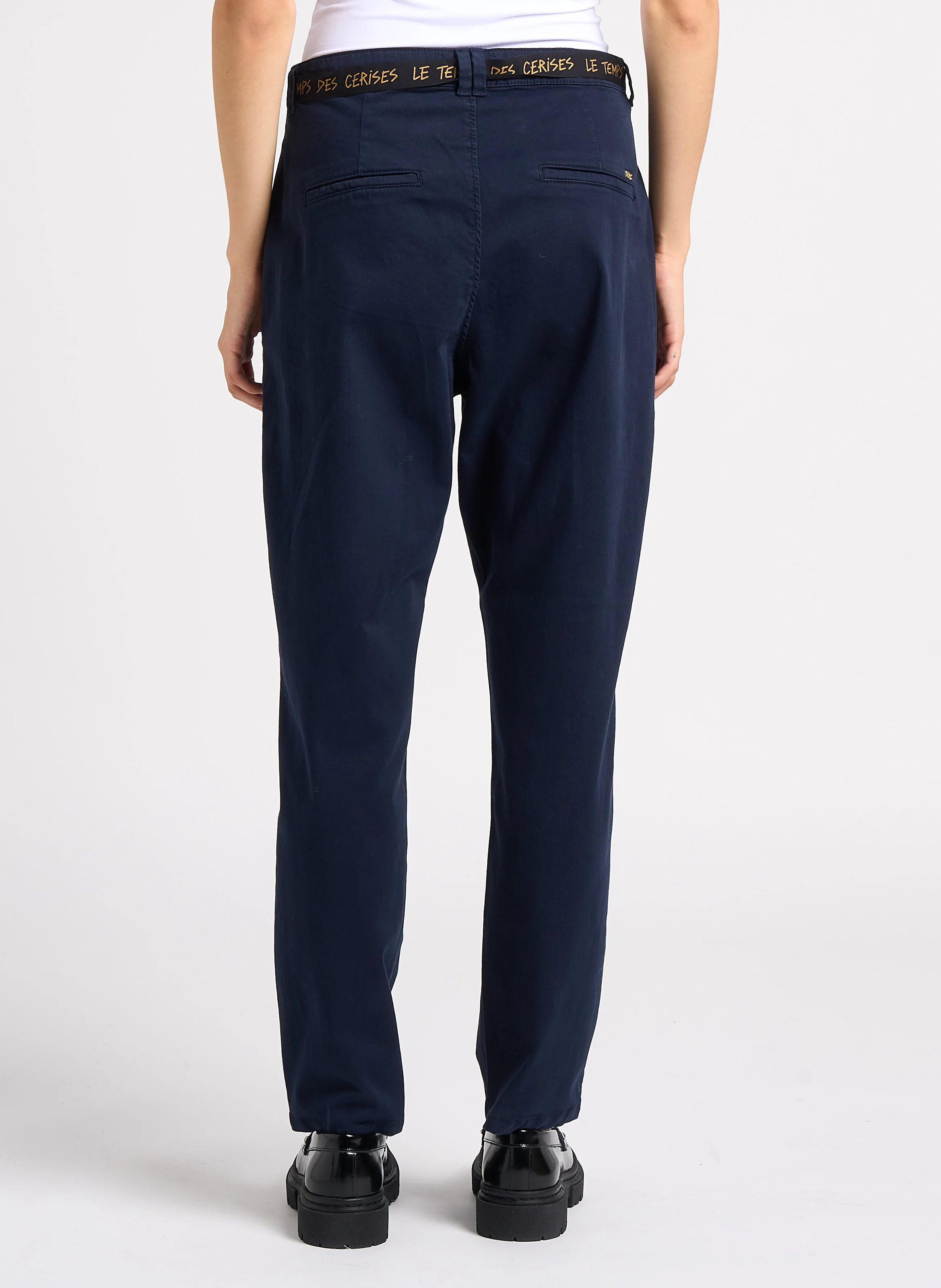 ERLE - Pantalon chino en coton mélangé | Bleu