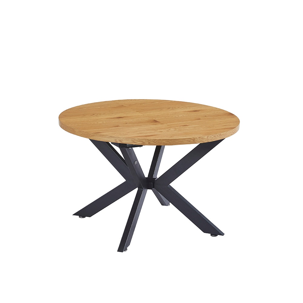 HOME DELUXE Ausziehbarer Esstisch Rund AVENTURA inkl. Sternfuß - 120 x 120 cm - versch. Farben - Light Oak