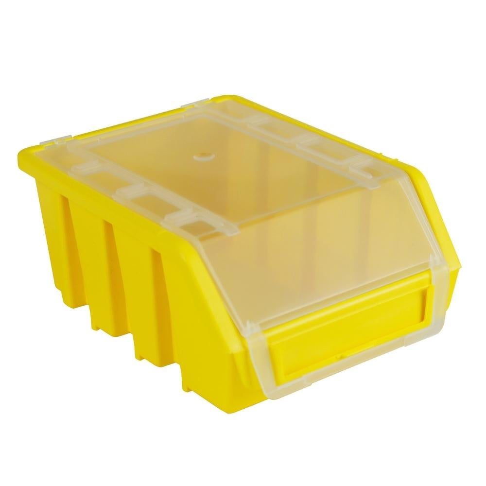 PROREGAL SuperSaver Set 10x Opbergdoos 2 met deksel HxBxD 7,5 x 11,6 x 16,1 cm Polypropyleen Geel