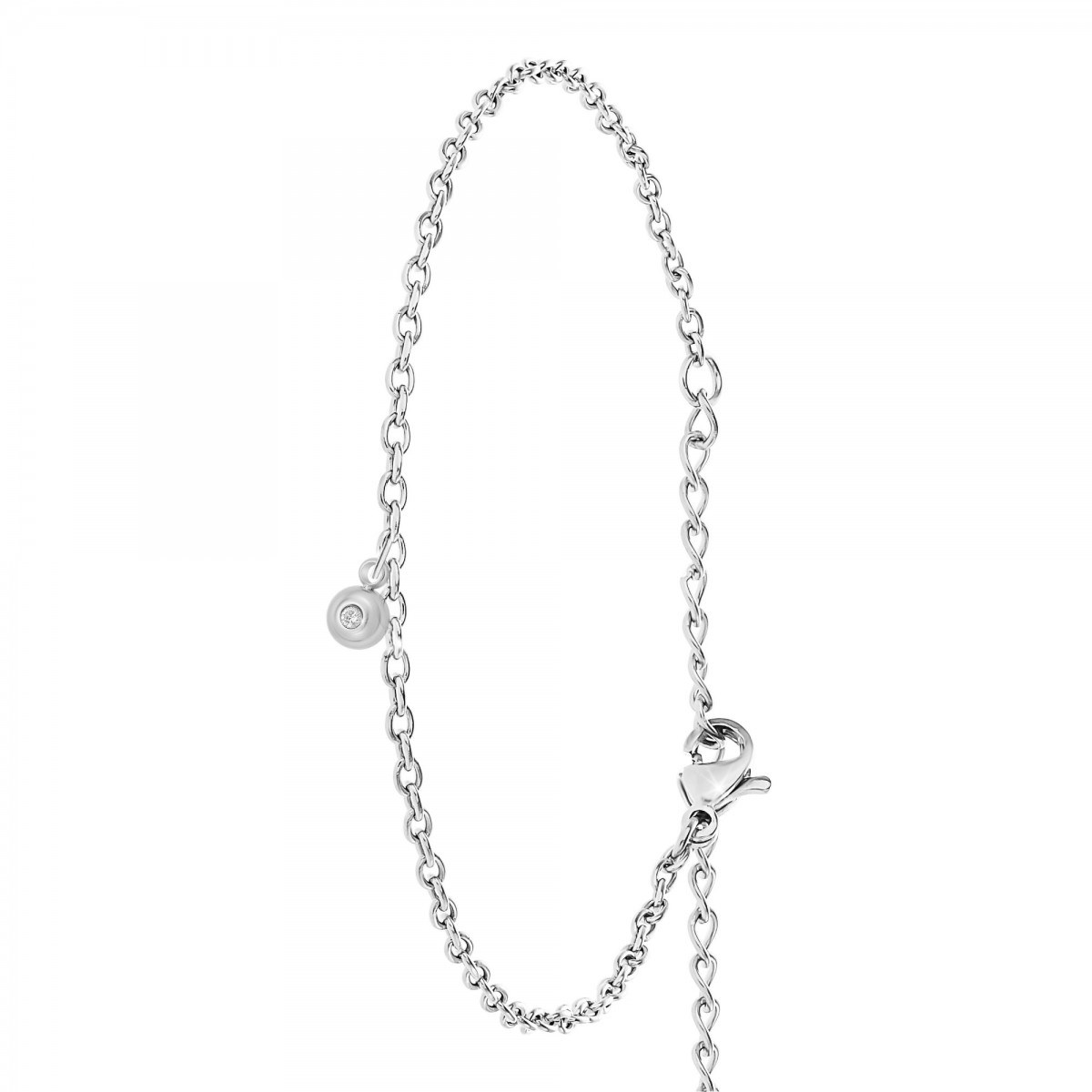 Bracelet maille forçat SC Crystal orné d'un véritable diamant blanc