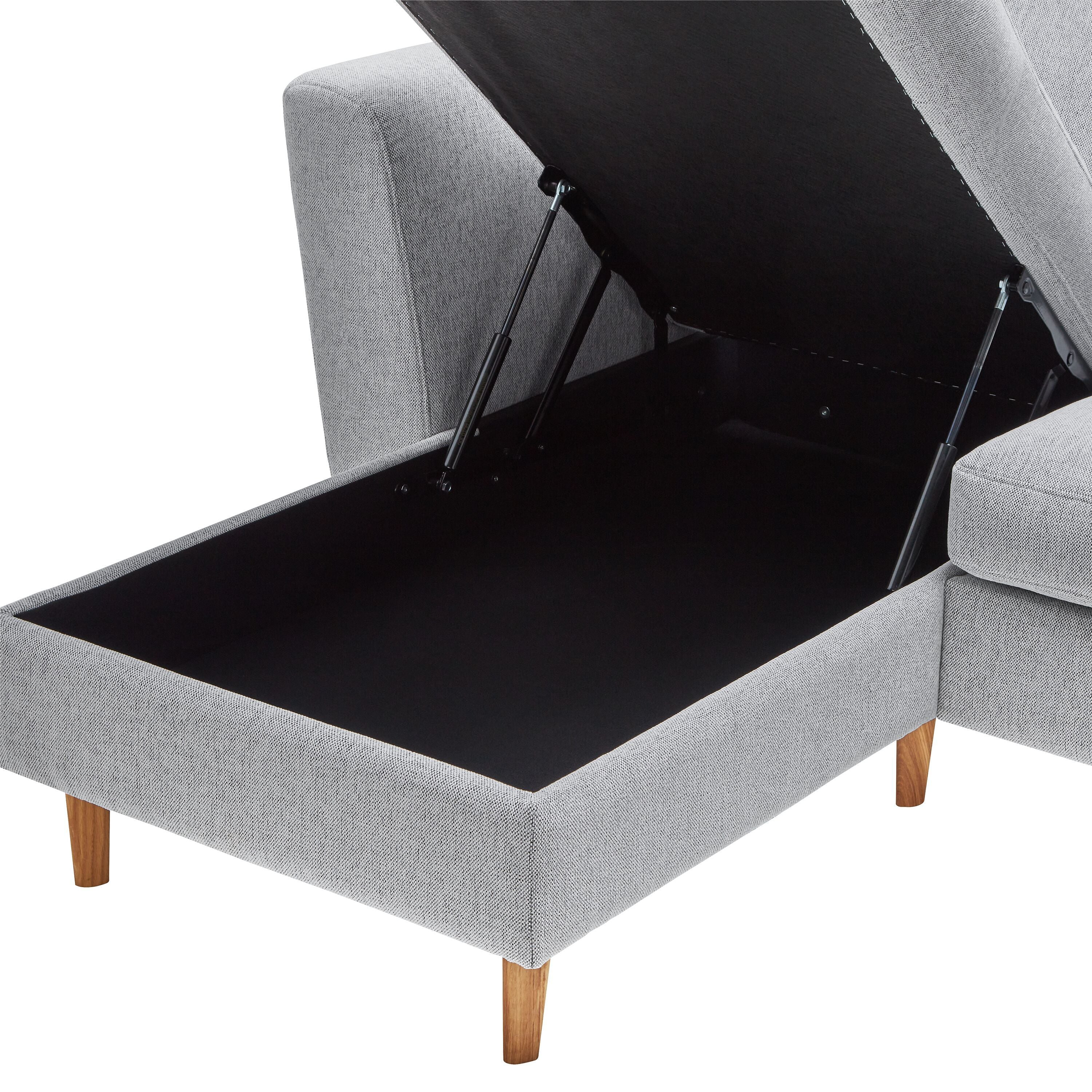 DIENER Ecksofa - Weiss / Schwarz / B: 235.0 cm x T: 156.0 cm x H: 81.0 cm