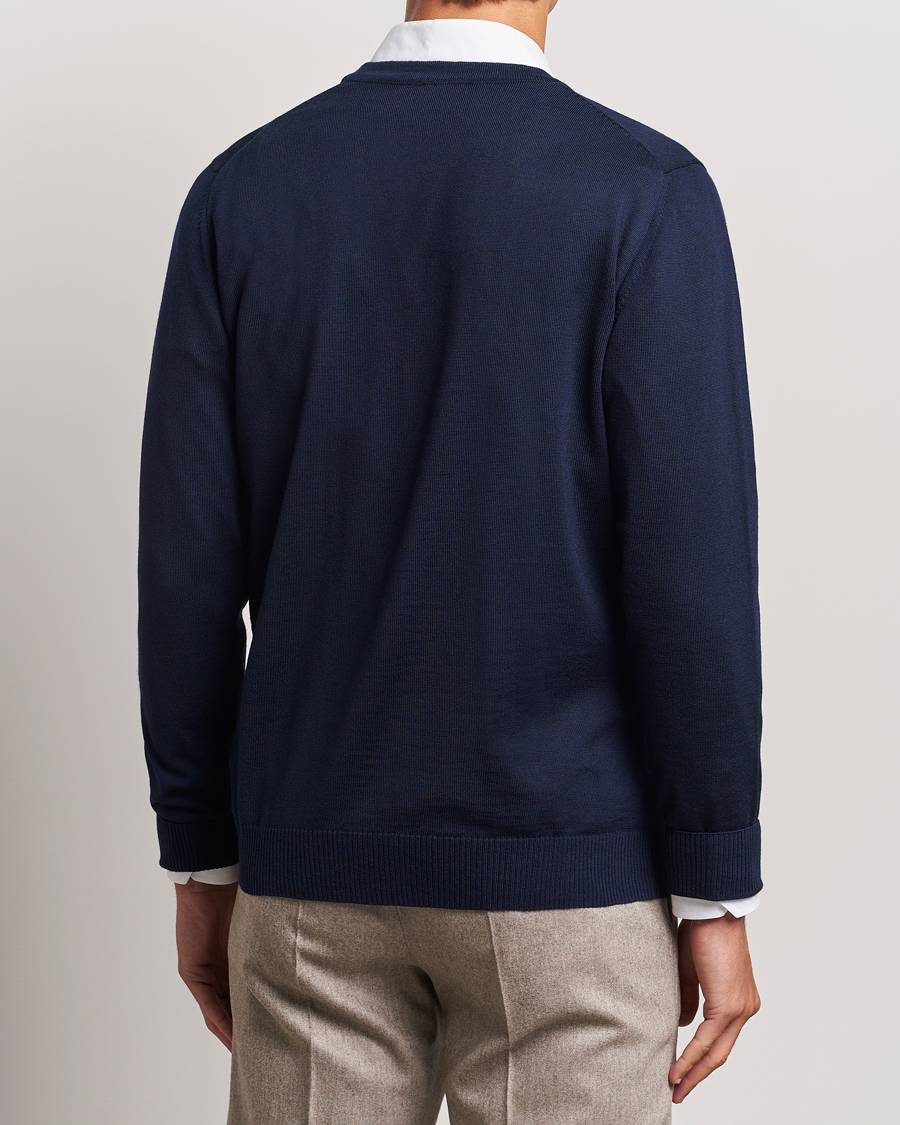 Stenströms Merino Cardigan Navy