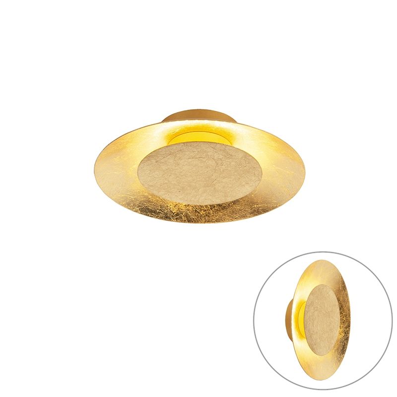 Art deco plafondlamp goud/messing incl. LED - Sun