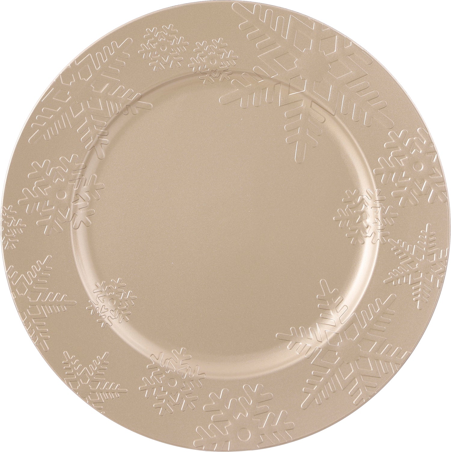 House of Seasons kerstdecoratiebord sneeuwvlok goud D 33 H 2,5 cm
