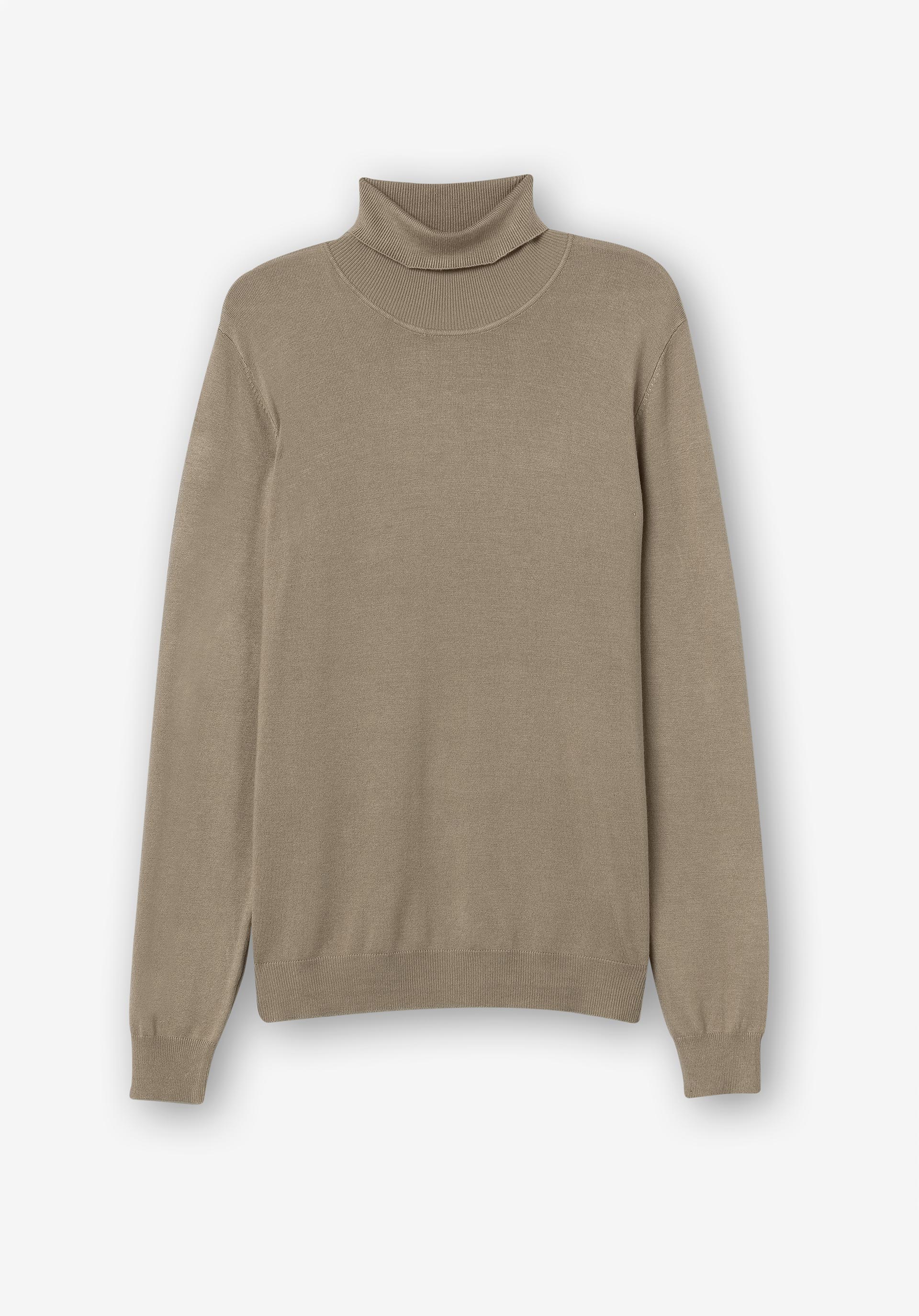 Camisola de Malha Básica de Gola Alta