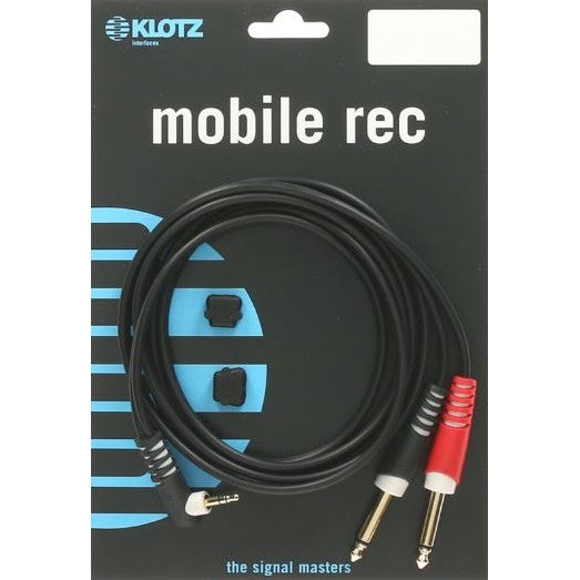 Klotz AY5A0100 Y-kabel 3.5mm 3p haaks - 2x 6.35mm 2p recht 1m