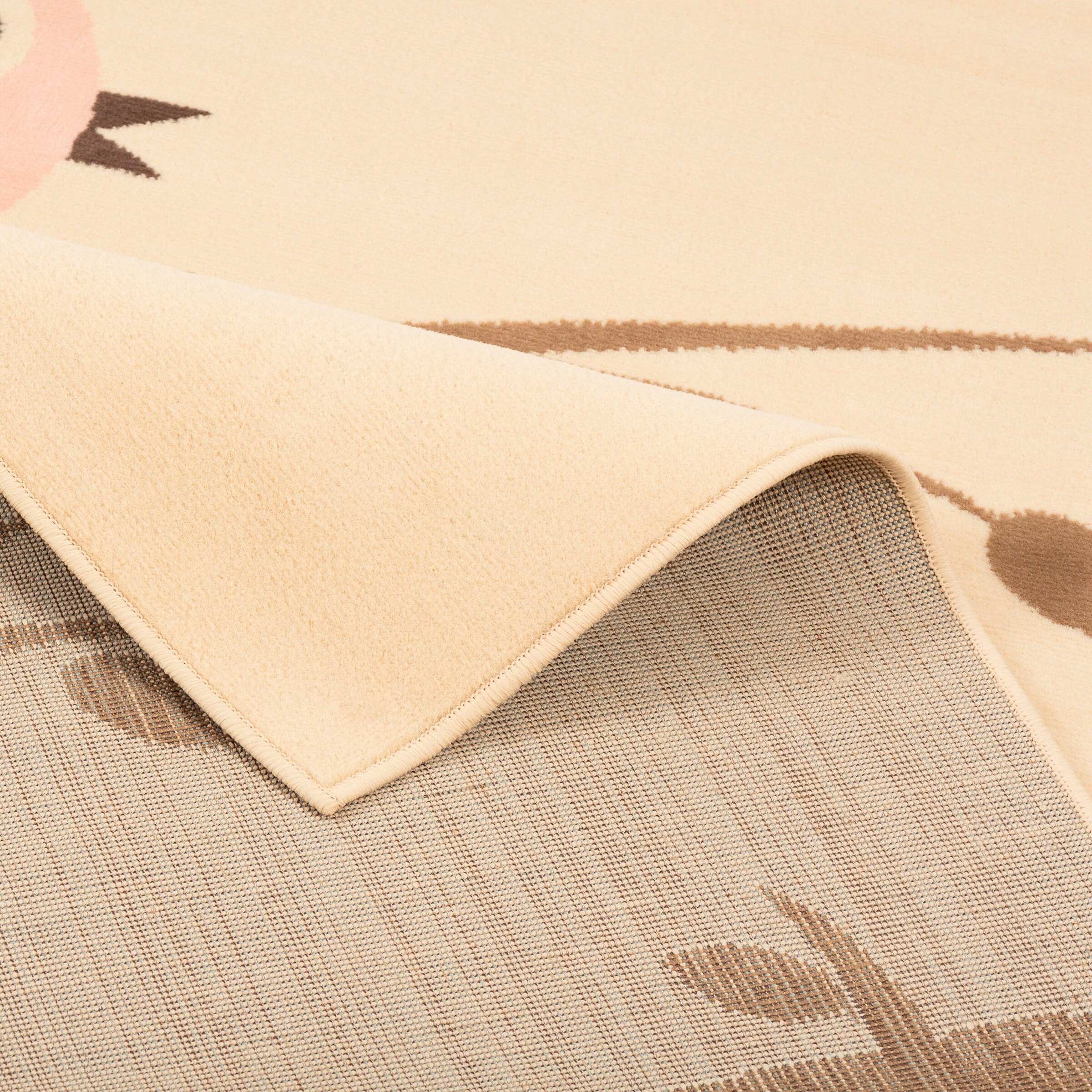 Pergamon Kinderteppich Trendline Vögel Pastell Beige Blau Beige