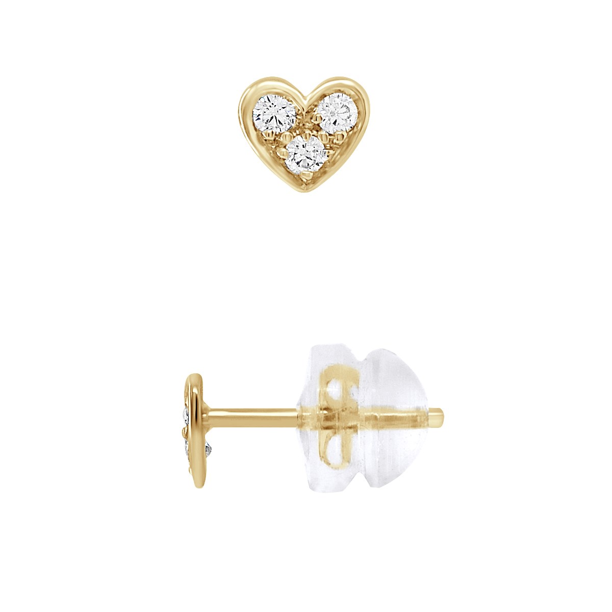 Boucles d'Oreilles COEUR - Or Jaune