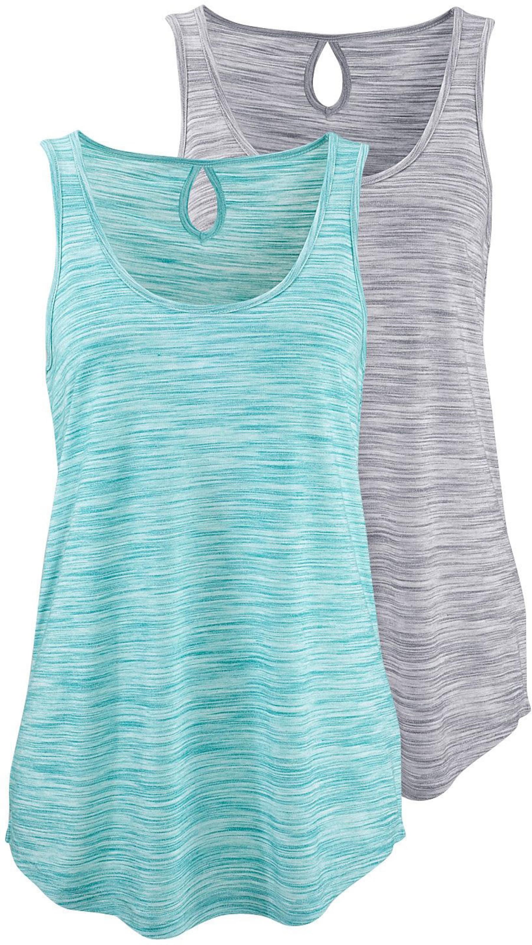 Beachtime Tanktop in mint-meliert, grau-meliert