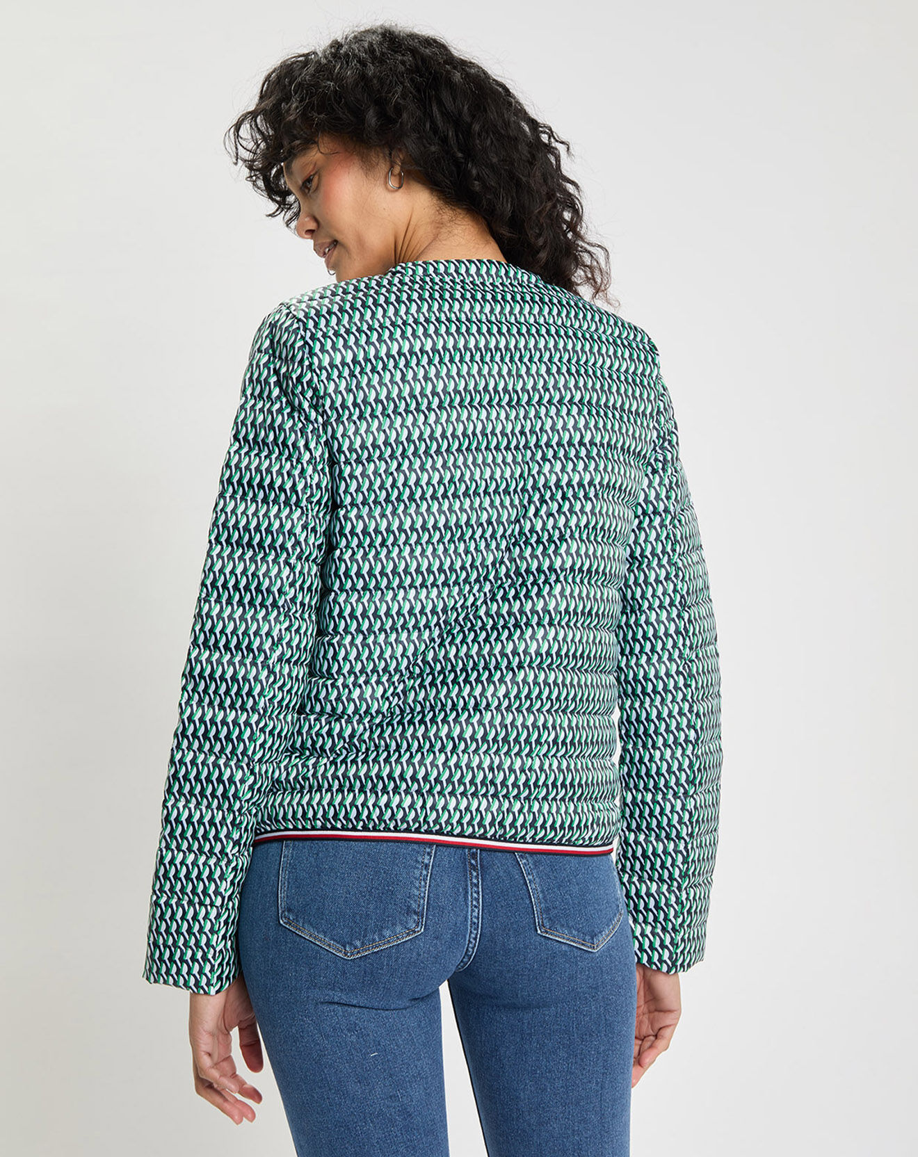 Tommy Hilfiger Doudoune fine imprimée vert/blanc/bleu marine