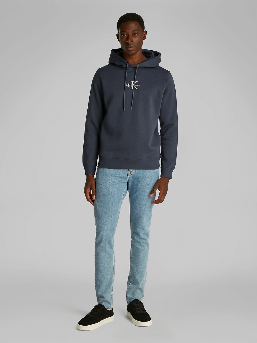 CALVIN KLEIN JEANS<br>Moletom com capuz e logo monocromático