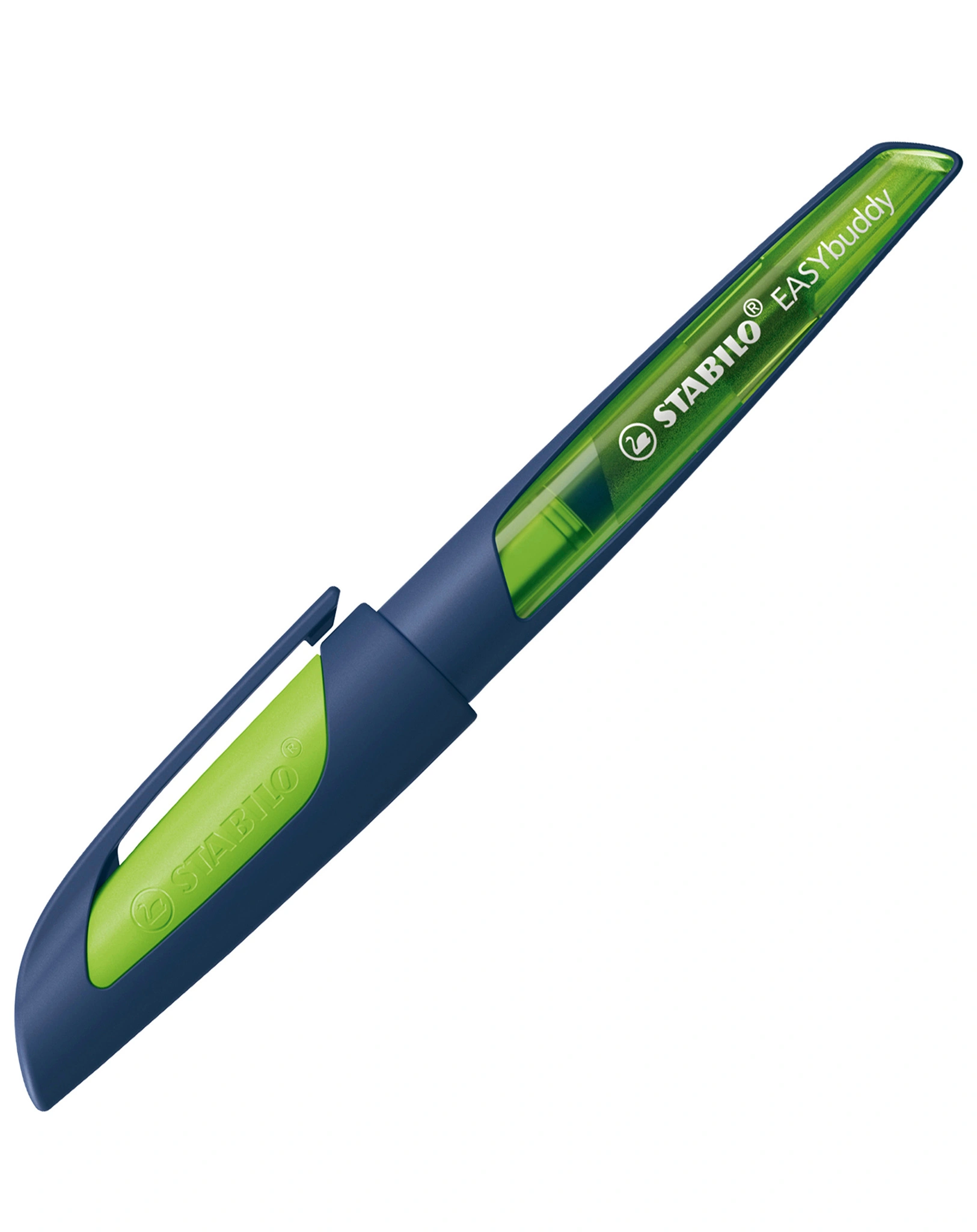 Schulfüller STABILO® EASYbuddy Feder L in stahlblau/limette