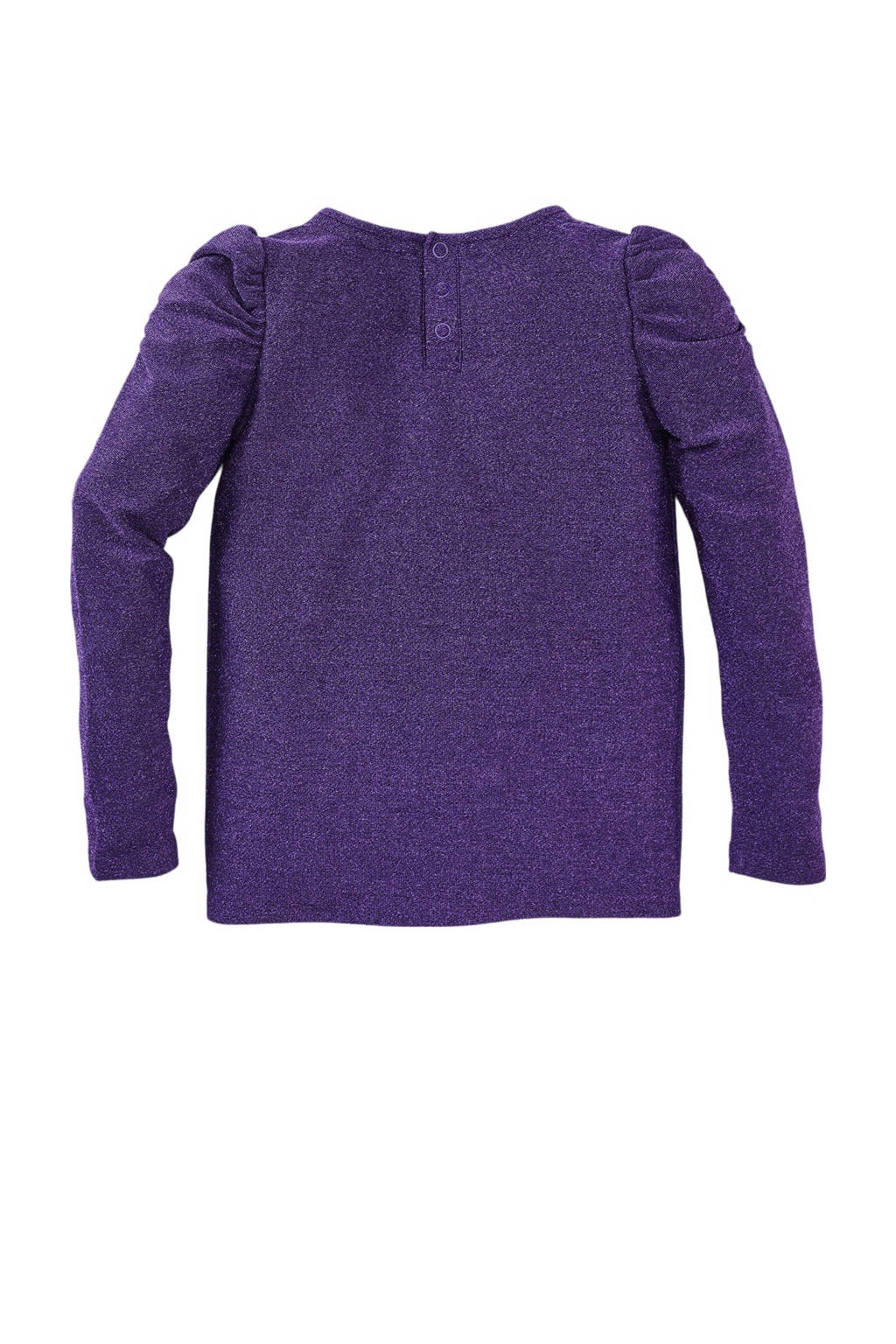 Z8 longsleeve Liva met glitters en ruches paars