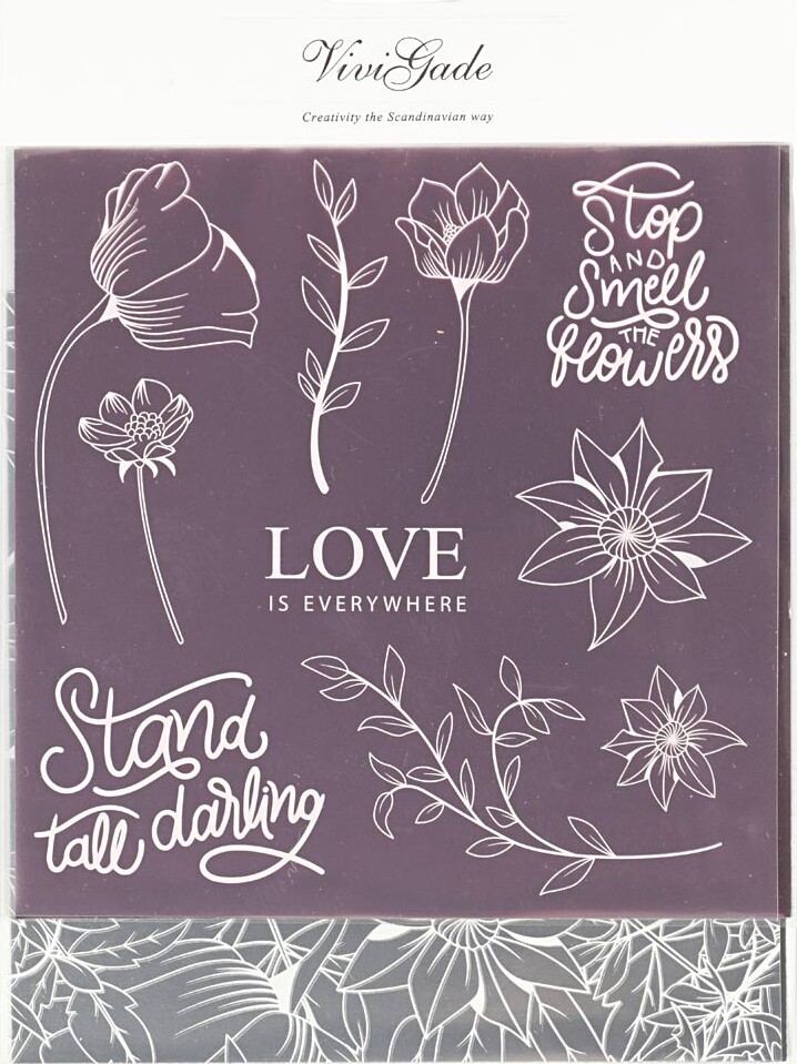Dekorationsfolie Og Design Limark - Blomster - 15X15 CM - 4 Ark