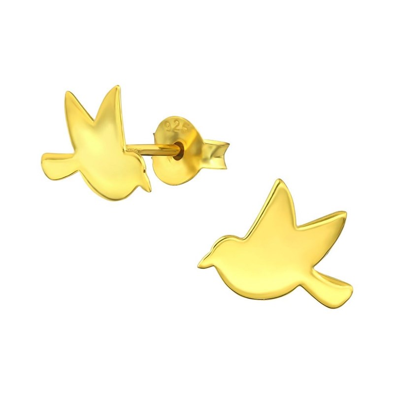 Boucle d'oreille hirondelle doré en argent 925/1000
