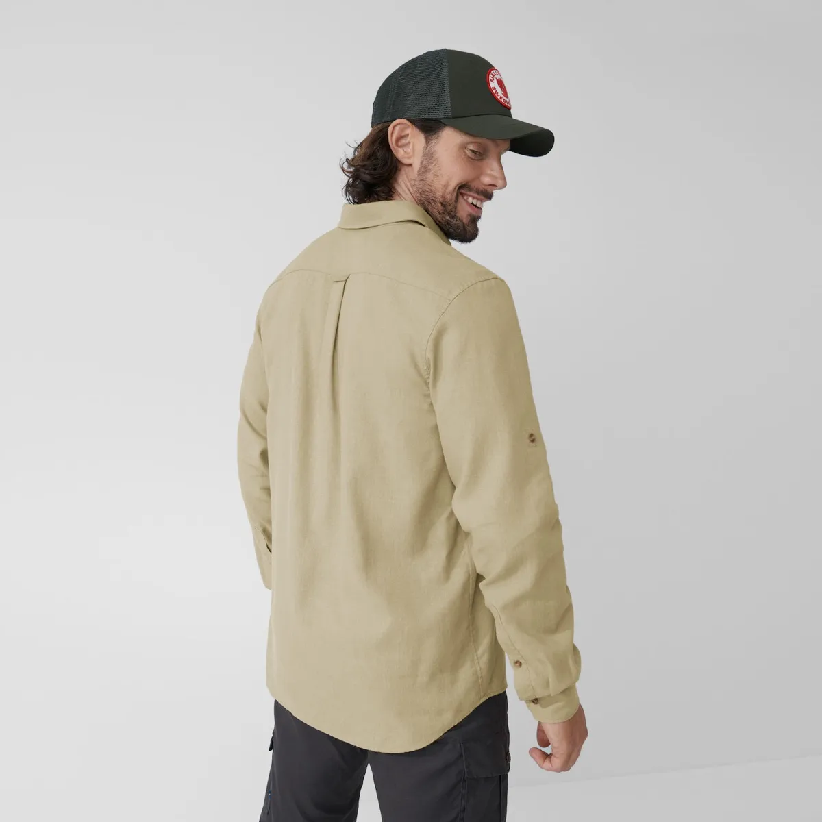 Fjällräven Men's Övik Travel Long Sleeved Shirt Dark Navy/Patina Green