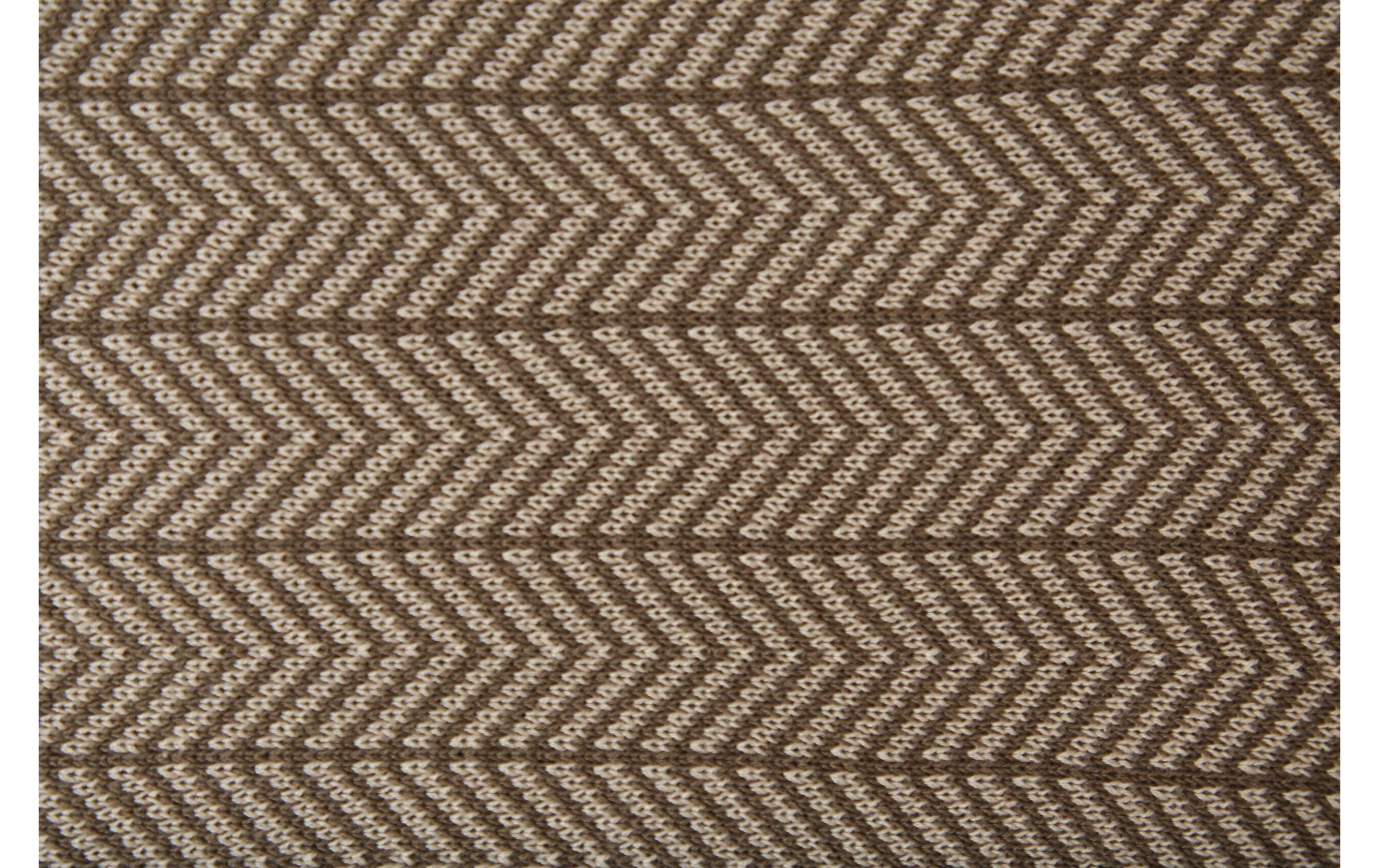 Decke Boho 170 x 130 cm, TaupeBaumwolldecke mit Fischgrät-Muster