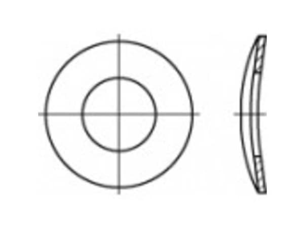 TOOLCRAFT 105935 Fjederskive Indvendig diameter: 21 mm DIN 137 Fjederstål verzinkt 100 stk