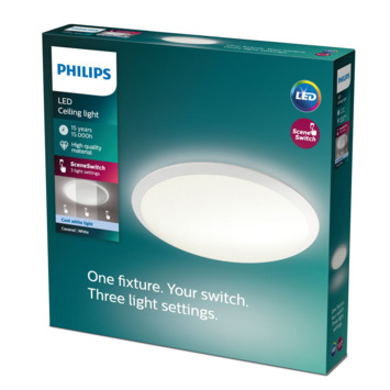 Philips plafonnière Canaval SceneSwitch met geïntegreerd LED