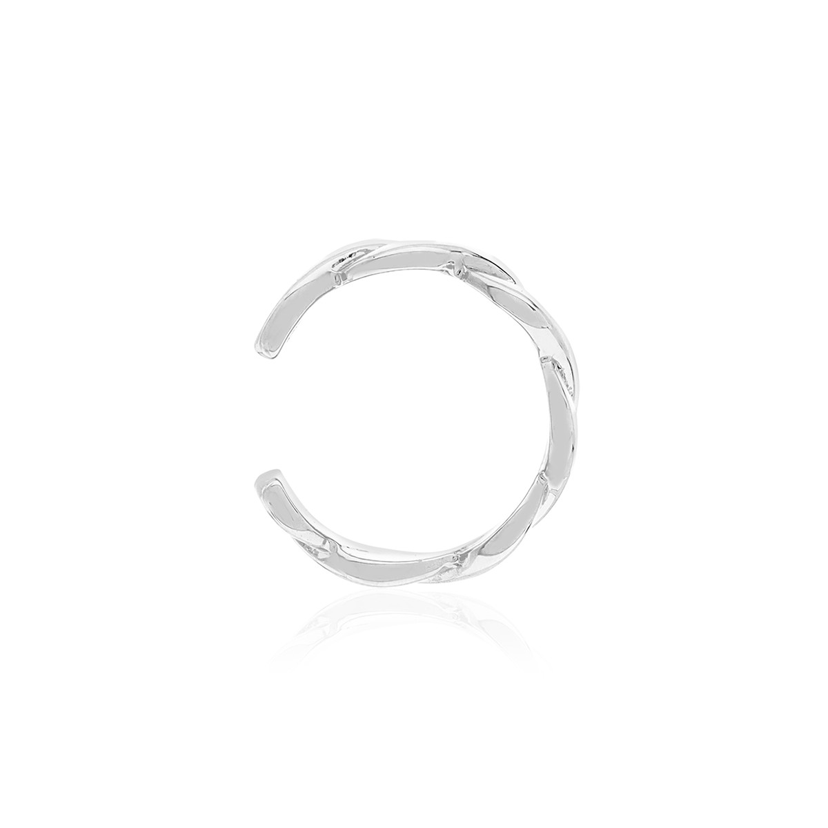 Clip d'oreille earcuff argent 925, effet tressé