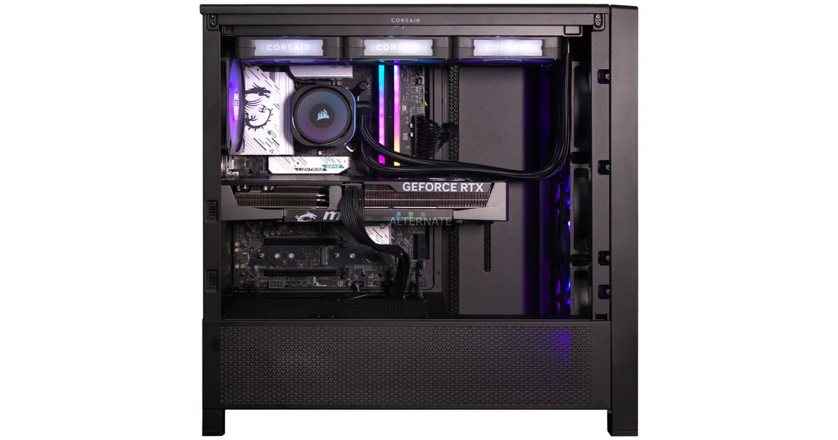 ALTERNATEThunderstorm Pro Core Ultra 7 - RTX 5070 iCue Edition gaming pc  (Zwart | Core Ultra 7 265KF | RTX 5070 | 32 GB | 2 TB SSD)