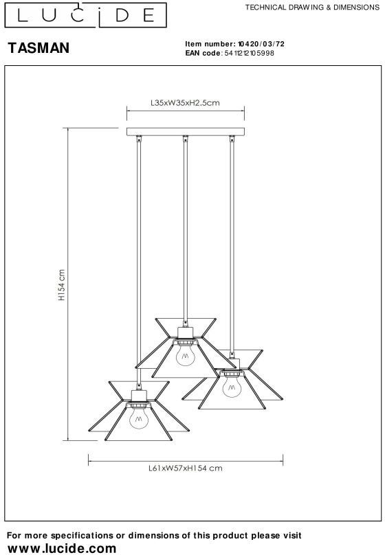 Lucide   Tasman Hanglamp