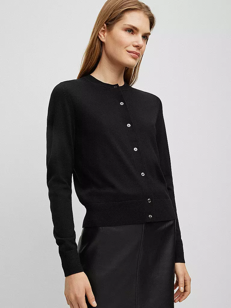 BOSS Cardigan FADENASI schwarz
