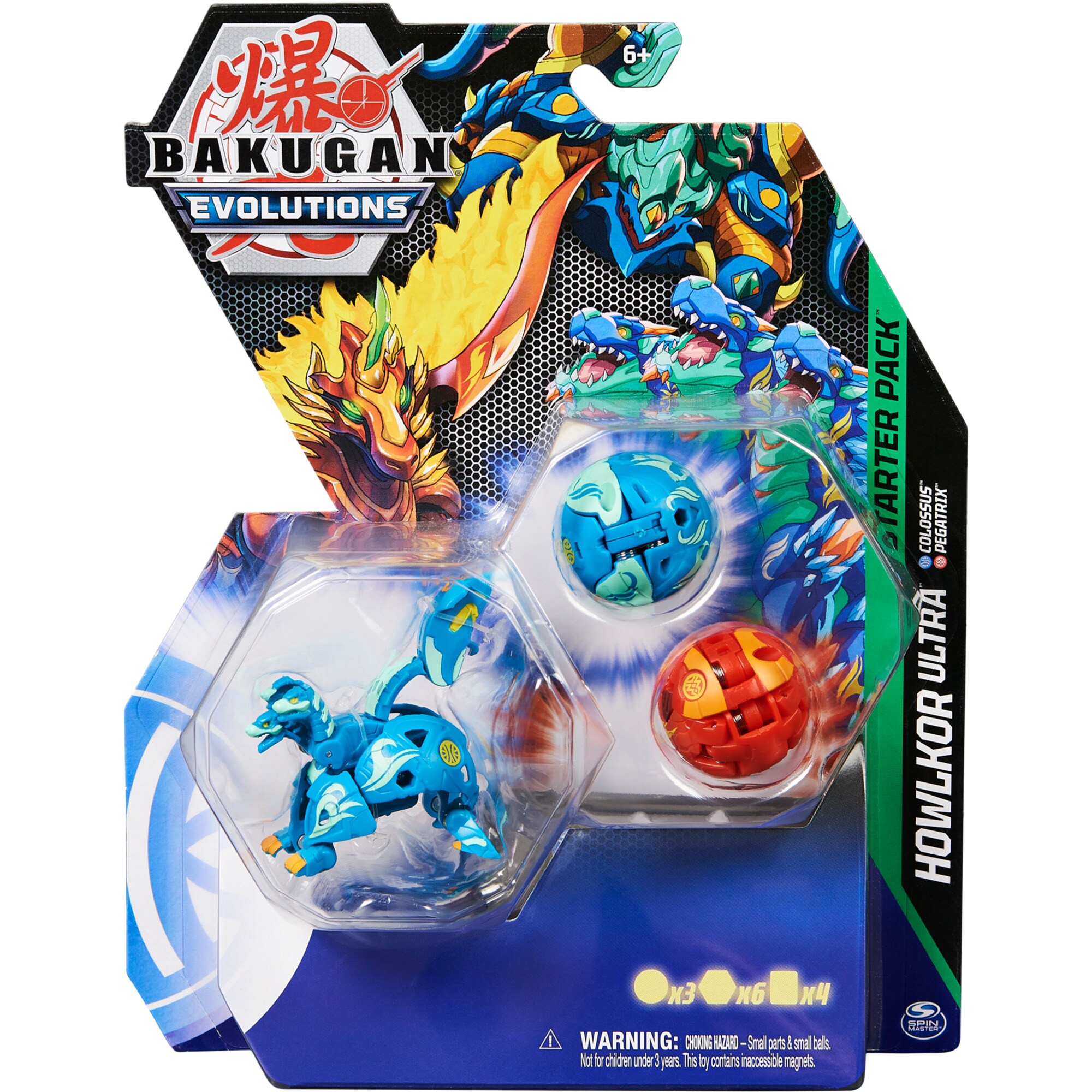 Spin Master Geschicklichkeitsspiel Bakugan Evolutions Starter-Pack mit 3 Bakugan