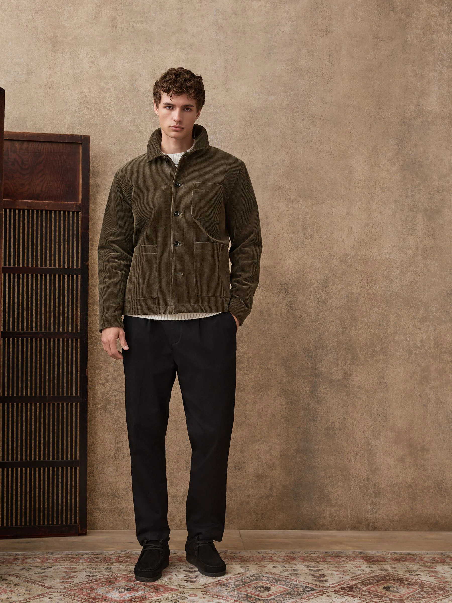 Grijs-groen - Slim Rijk Corduroy Jack