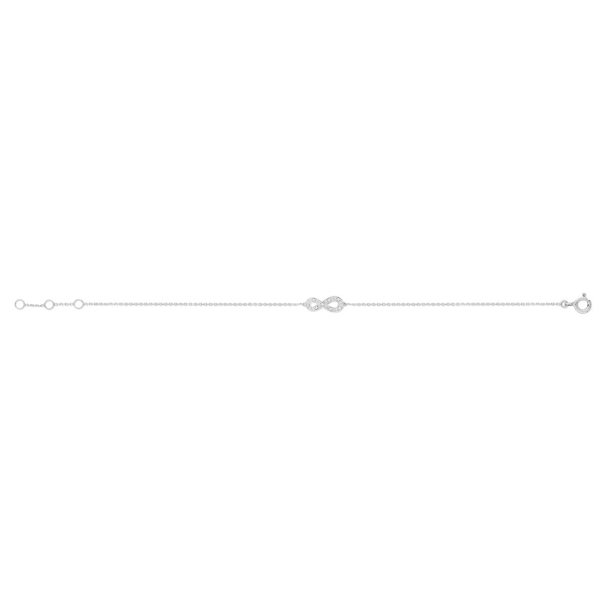 Bracelet or 375 blanc infini diamants 19 cm