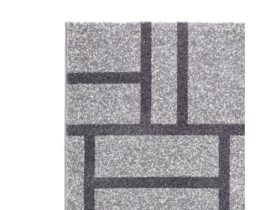 Tapis de bain / tapis de chevet SERIE SAM GREY BLACK 09