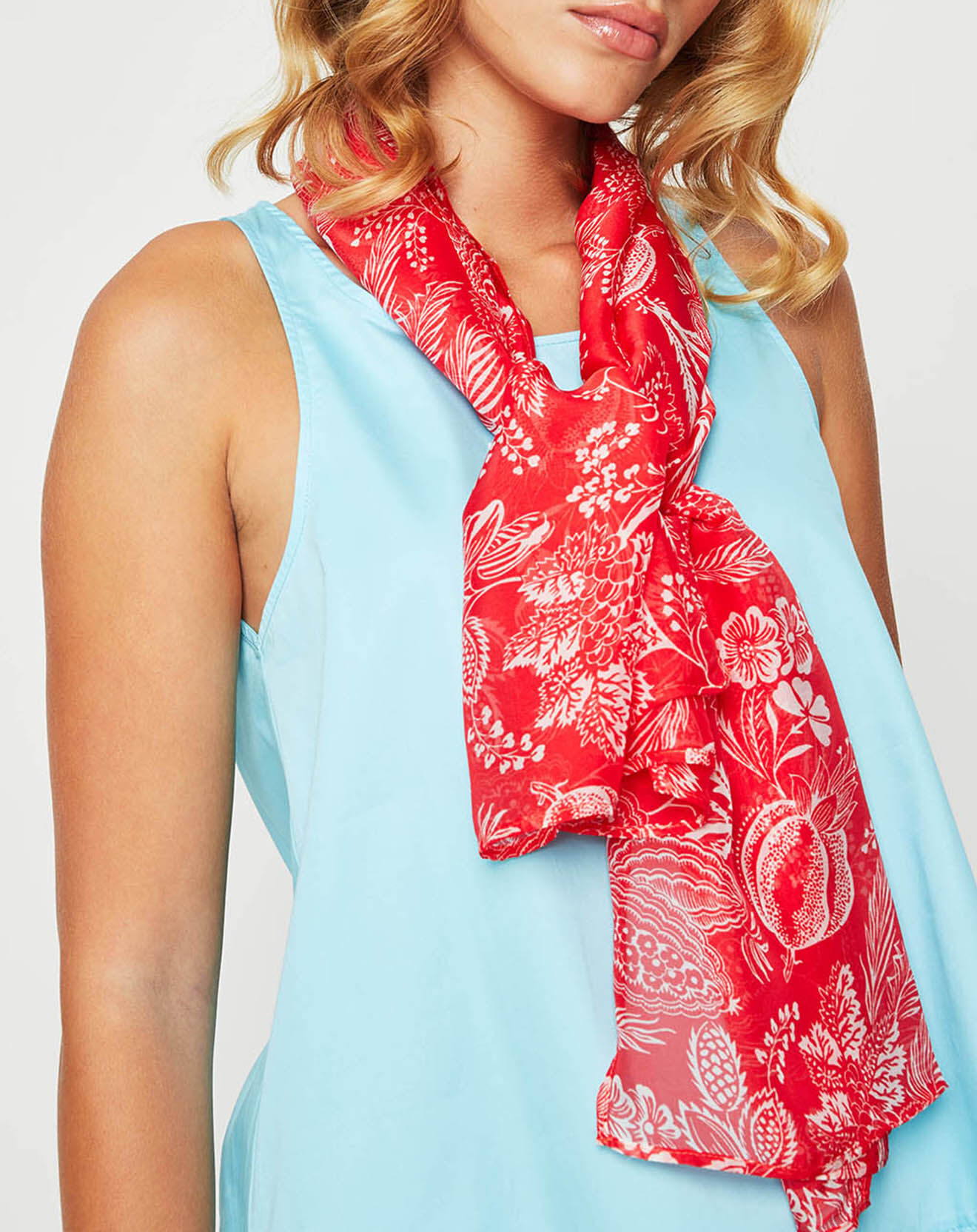 Manuel Canovas Paréo/Étole 100% Soie Joly corail - 140x70 cm