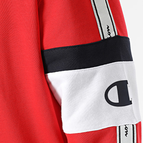 Sweat Crewneck A Bandes 217191 Rouge