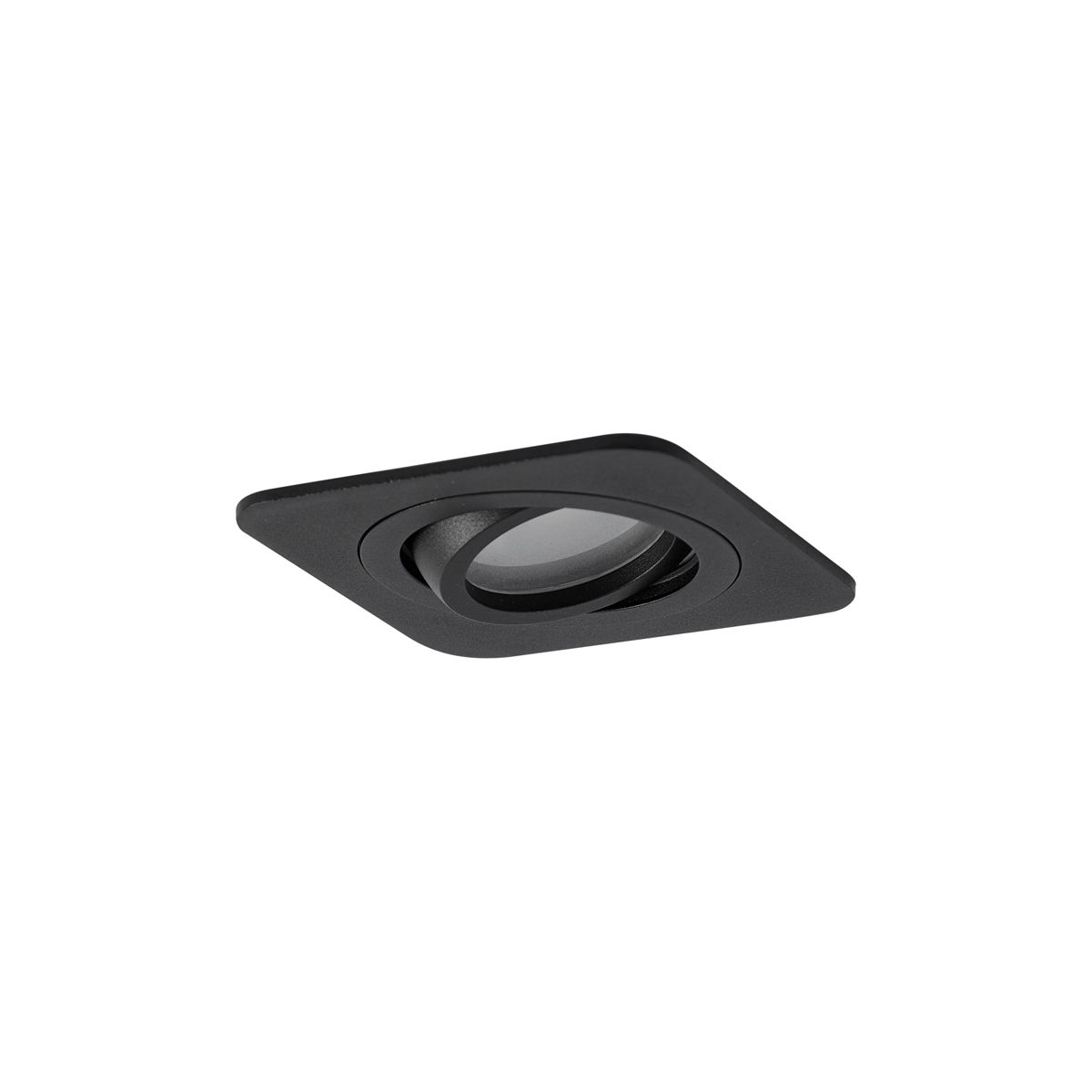 Afgeronde inbouwspot zwart GU10 50mm draai- en kantelbaar IP44 - Alberto