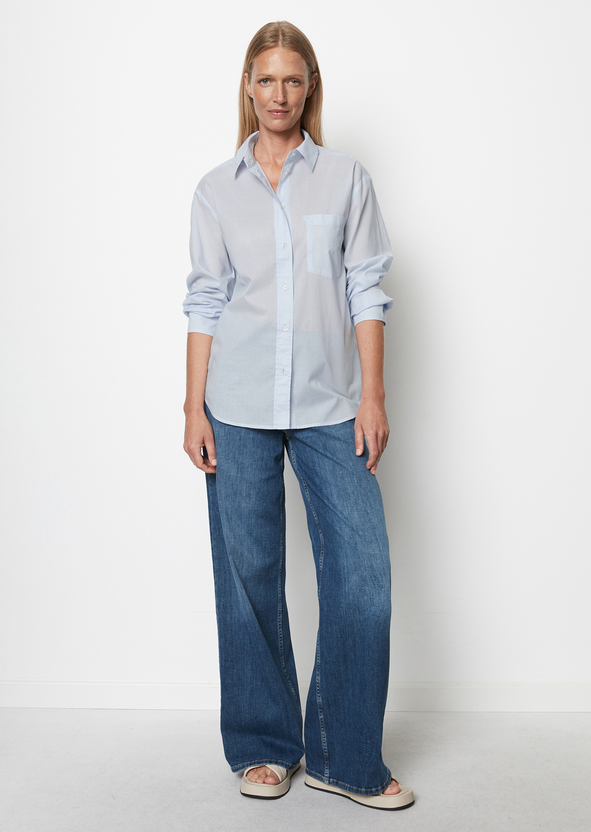 Langarm-Bluse regular aus Silky-Touch-Voile-Qualität