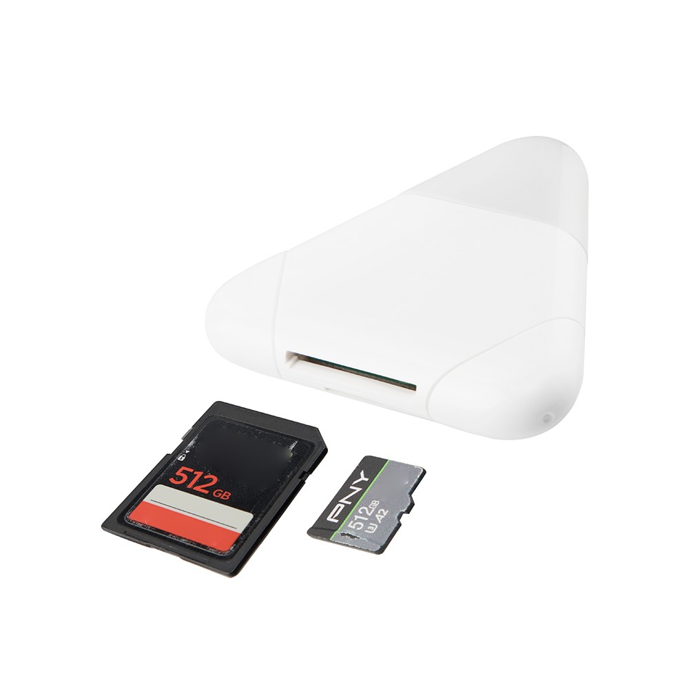 4in1 OTG USB Mini Kartenlesegerät Card Reader Lightning / USB A / USB C / MicroSD & SD Karte - Weiss