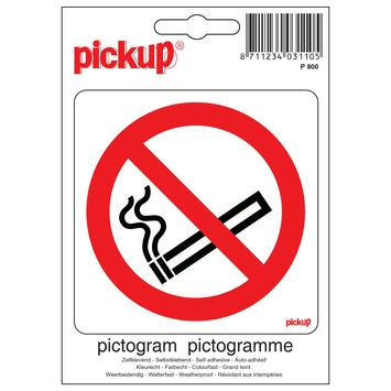 Pickup pictogram verboden te roken 10x10 cm