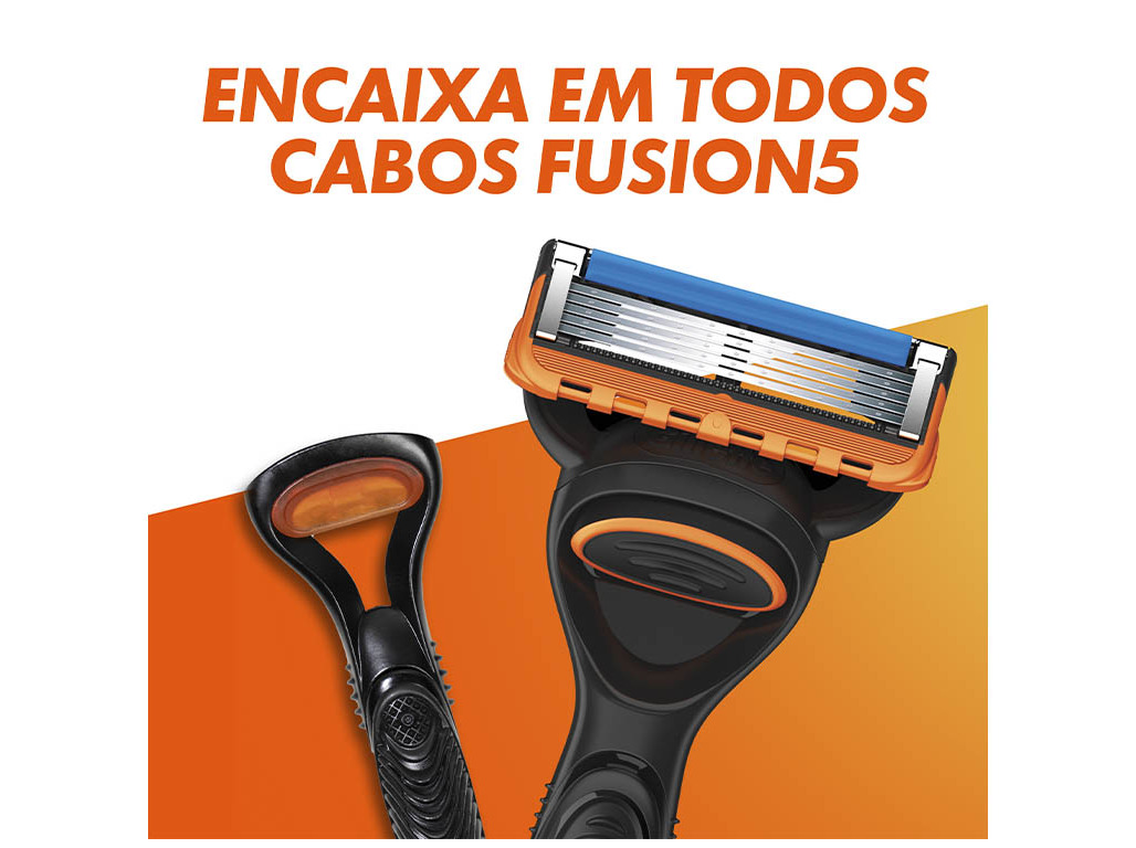 MÁQUINA DE BARBEAR COM 1 RECARGAS DE LÂMINAS FUSION5 GILLETTE
