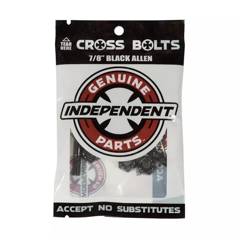 Visserie Skateboard INDEPENDENT Visserie Jeu De 8 Allen 0.875 Pouce Black