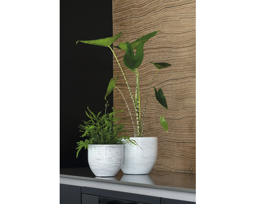 Le Havre keramische bloempot, Ø 14 cm, H 12 cm, wit