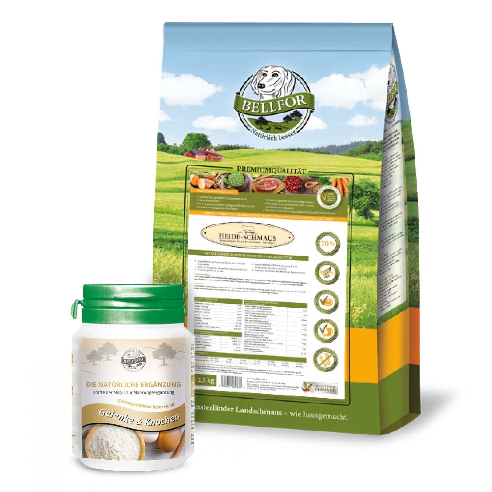 Kit d'alimentation pour chiens de races moyennes avec articulations et os en capsules
