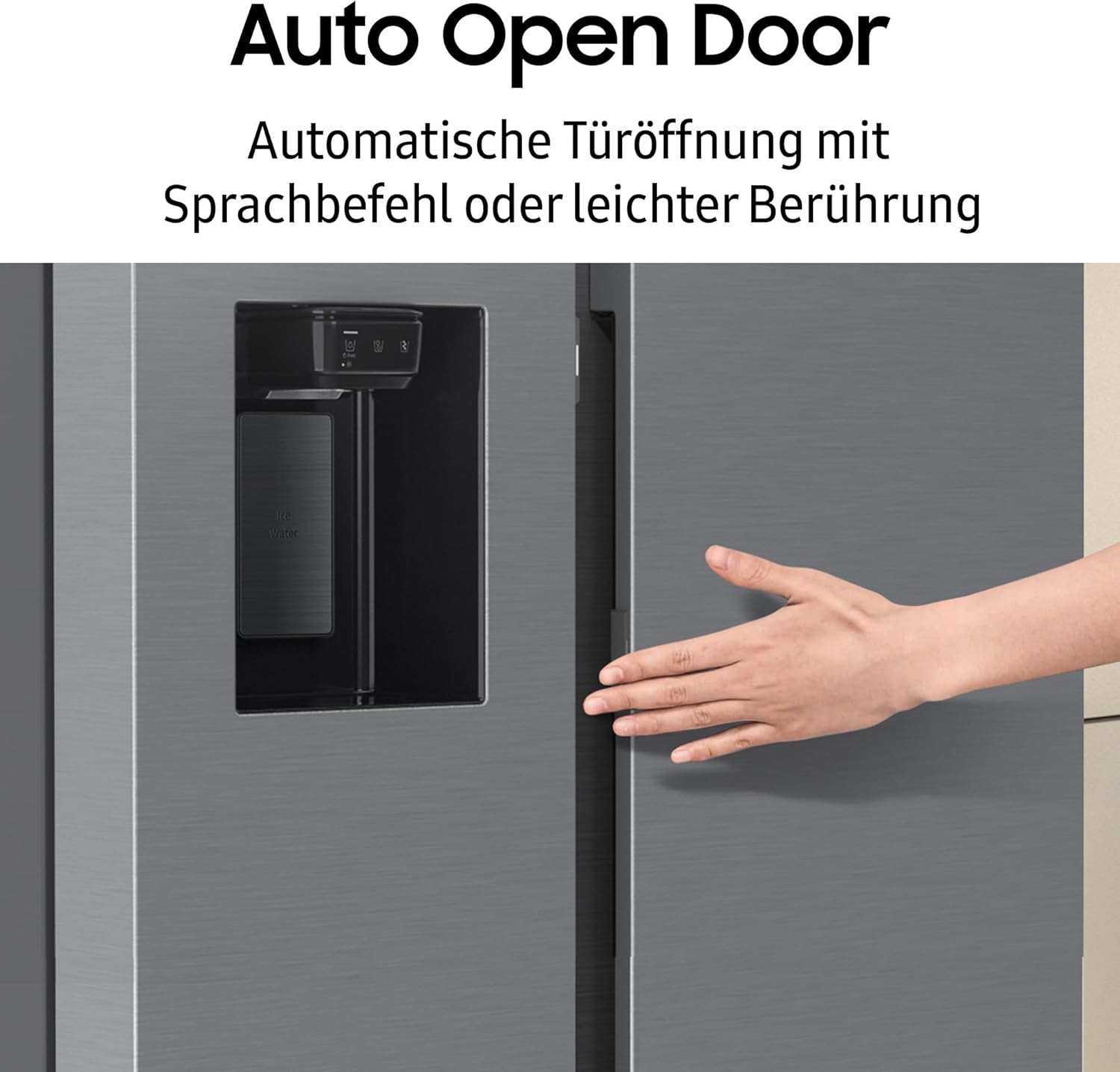Samsung RS90F65EDTEF Side-by-Side Kühl-Gefrierkombination, AI Kühlschrank mit Gefrierfach, 178 cm, 621 l, Eis-/Wasserspender mit Wassertank, AI Home, Voice Control, Edelstahl Look