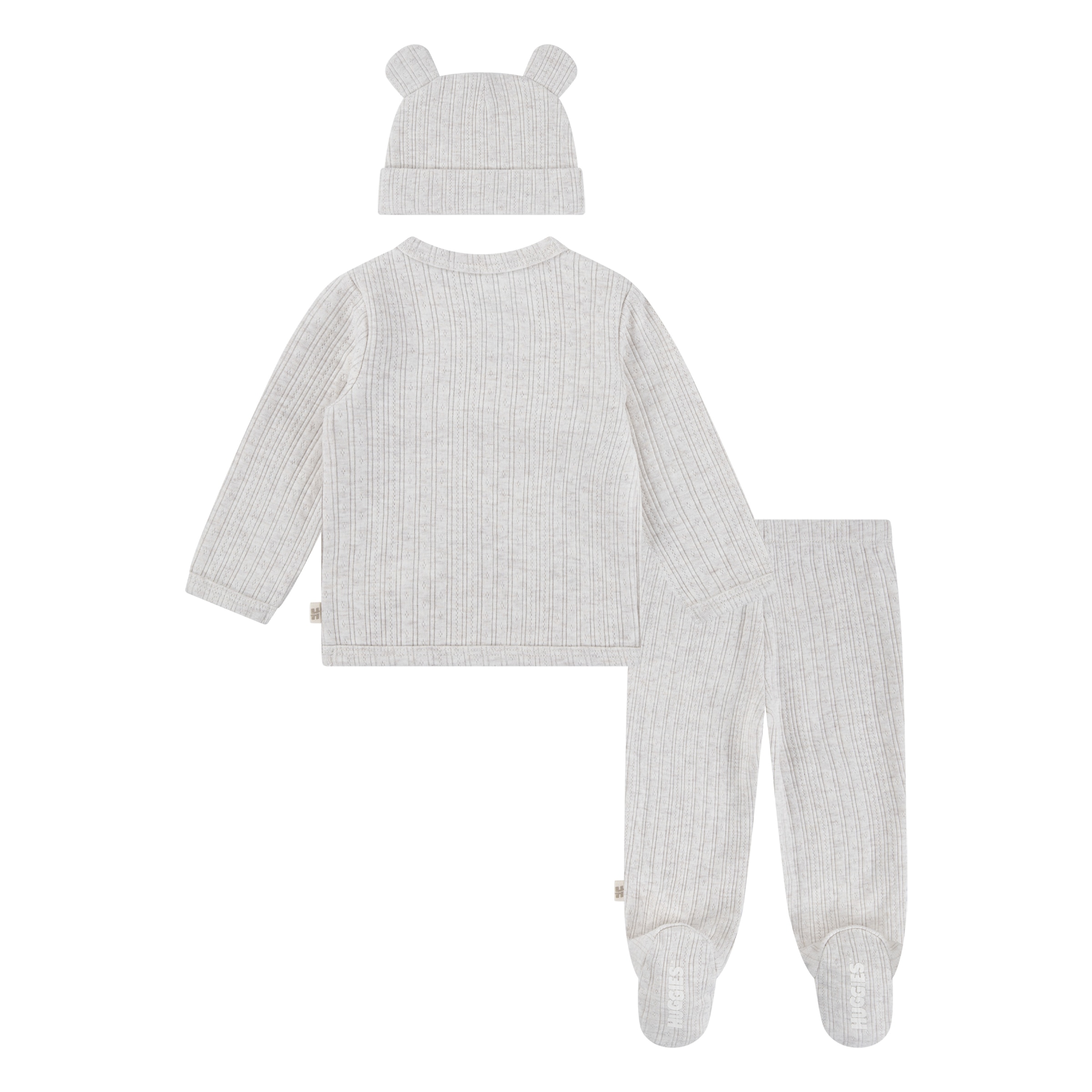 HUGGIES babywear Langarmshirt & Hose, 3 Stk. mit Rippstruktur