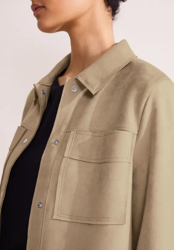 Long Velours Jacke - rich sand