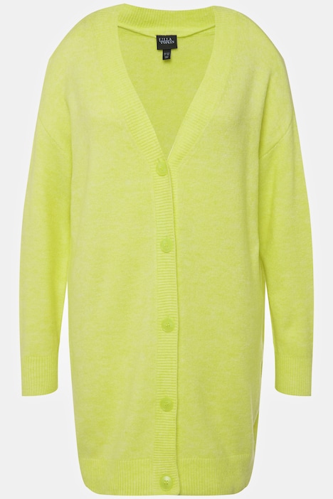 Strickjacke, Boxy, Knöpfe, V-Ausschnitt, Feinstrick