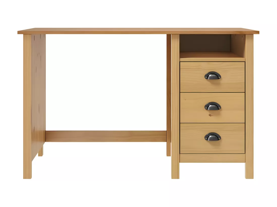 Bureau Hill avec 3 tiroirs 120x50x74 cm Pin solide