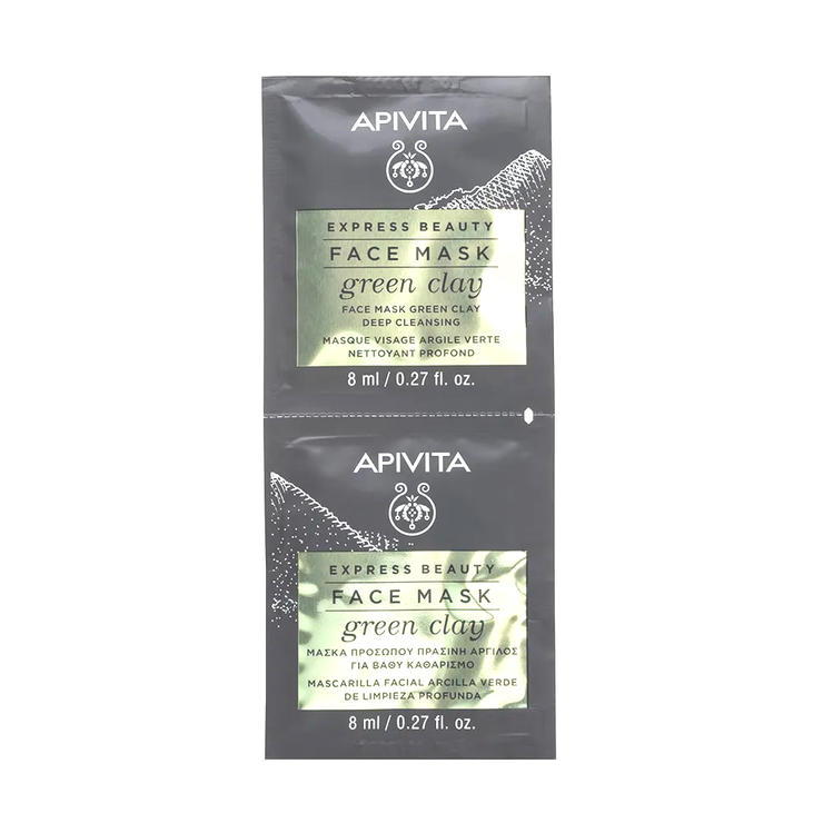 Masque visage nettoyant profond à l'argile verte 2x8ml