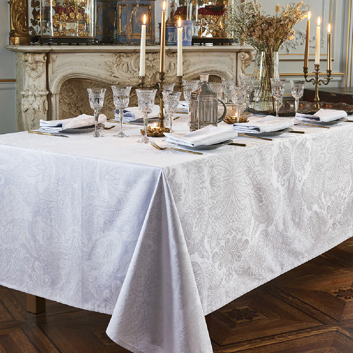 Nappe pur coton blanc 180x250 Garnier Thiebaut