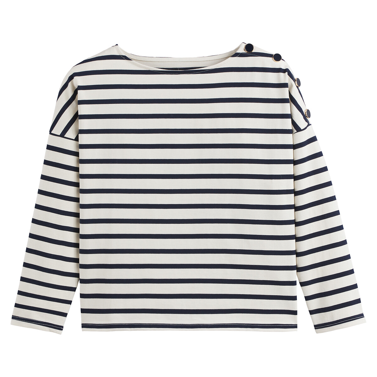 COLEÇÕES LA REDOUTE<br>Camisa azul marinho com volume solto, Signature AIMIE