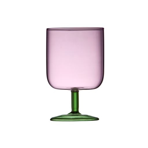 Lyngby Glas Torino 2-pak Vinglas, Pink/ Grøn, 30 cl